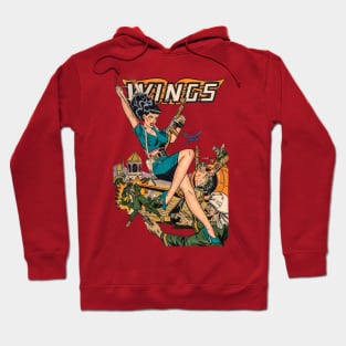 Sexy Girl with Weapon Wings Comic Hoodie